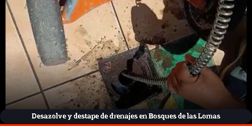 destape de drenajes y tuberias principales en bosques de las lomas