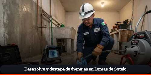 Inspección de tuberías con cámara de video y desazolve en Lomas de Sotelo