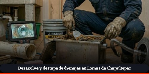 Mantenimiento de trampas de grasa con videoinspección en Lomas de Chapultepec