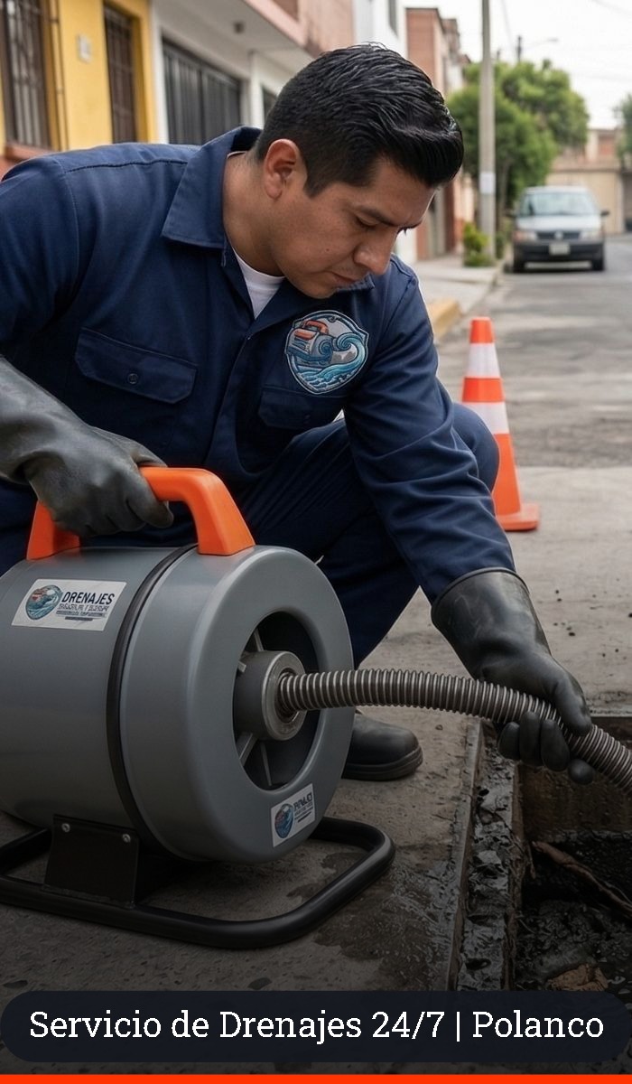 Servicio de desazolve en Polanco con máquina eléctrica portátil