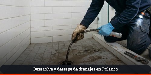 Destape de coladera de baño y regadera en Polanco con sonda eléctrica
