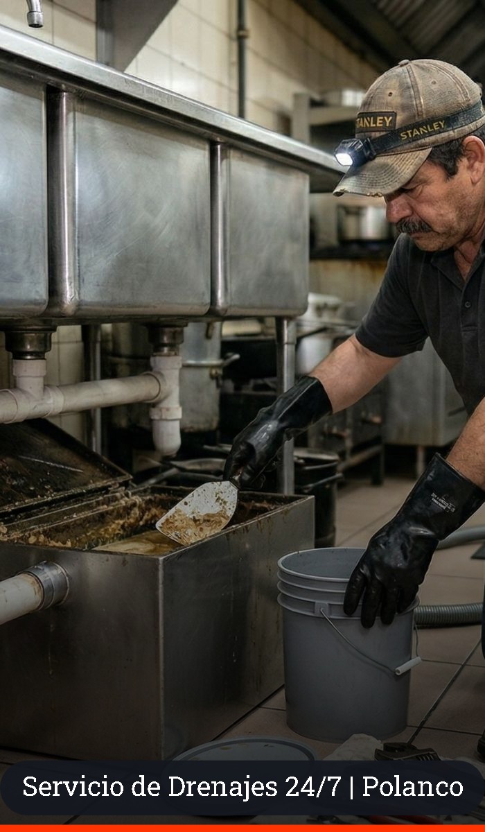 Limpieza y desazolve de trampas de grasa para restaurantes en Polanco