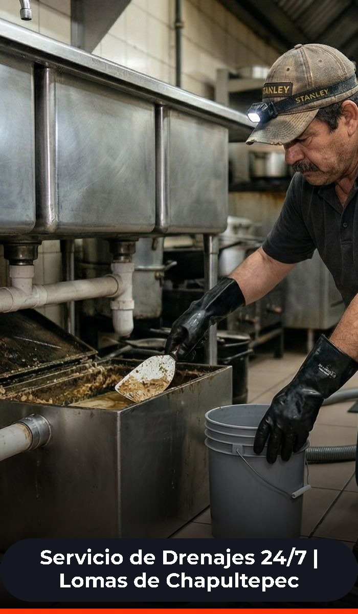 Limpieza y desazolve de trampas de grasa para restaurantes en Lomas de Chapultepec