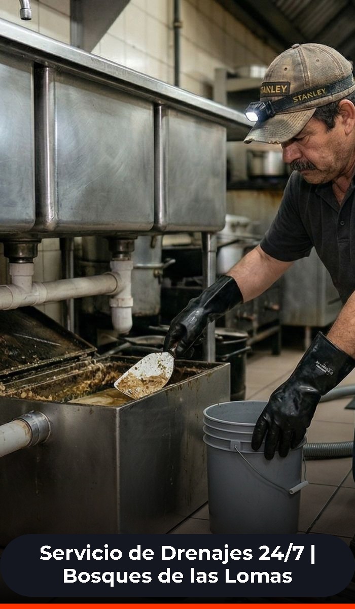 Limpieza y desazolve de trampas de grasa para restaurantes en Bosques de las Lomas