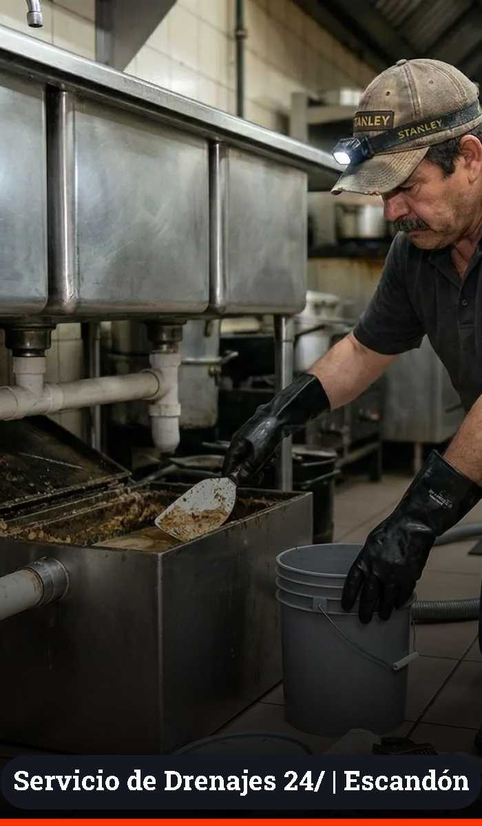 Limpieza y desazolve de trampas de grasa para restaurantes en Escandón