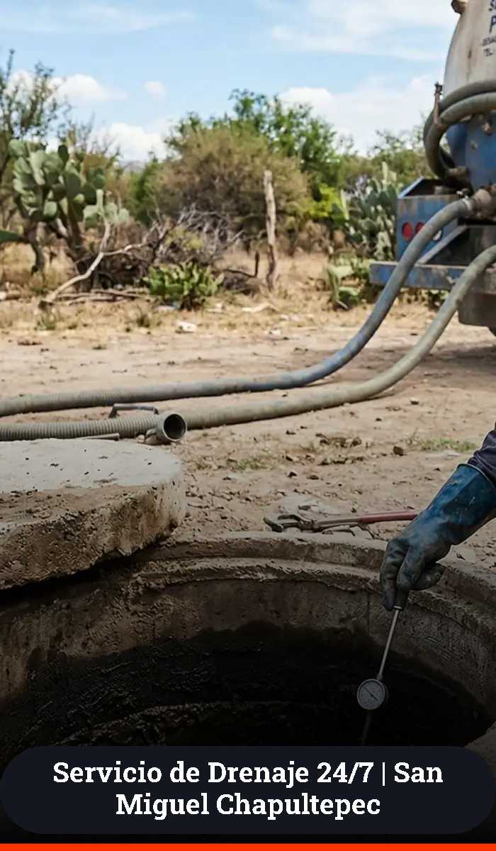 Servicio de drenajes en San Miguel Chapultepec
